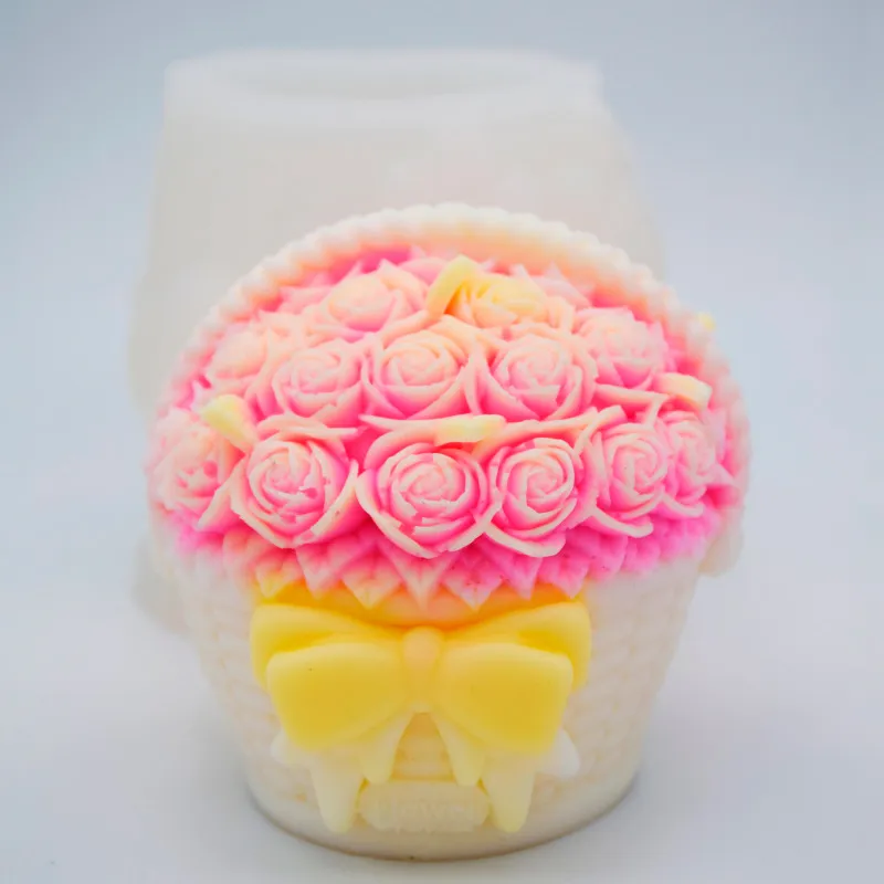 Molde para Velas Flores em uma Cesta